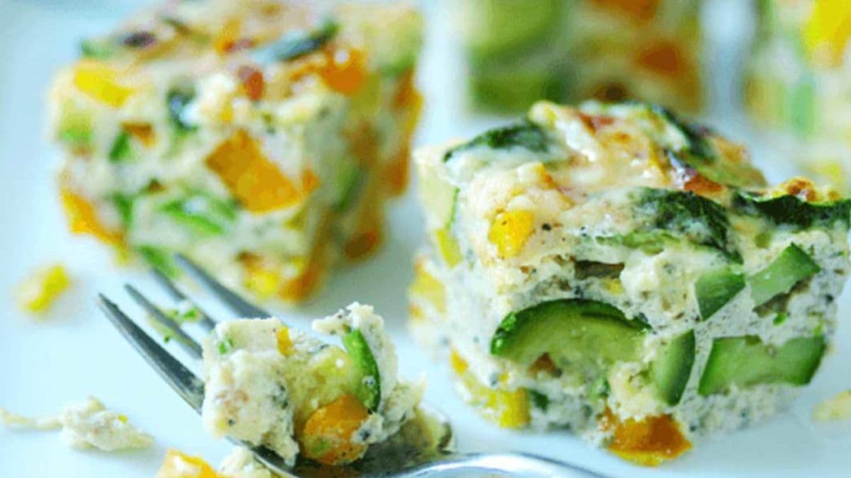 Pepper and courgette frittata